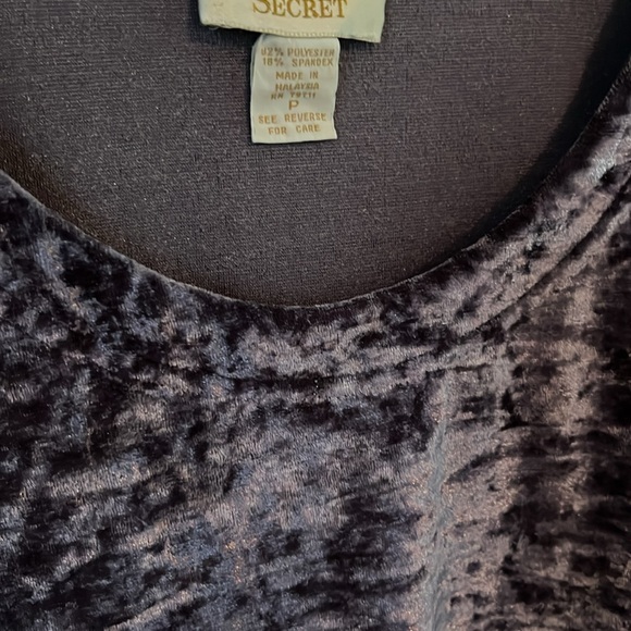 Vintage Victorias Secret Gold Label Mini T Shirt Dress size XS Crushed Velvet - Picture 5 of 6